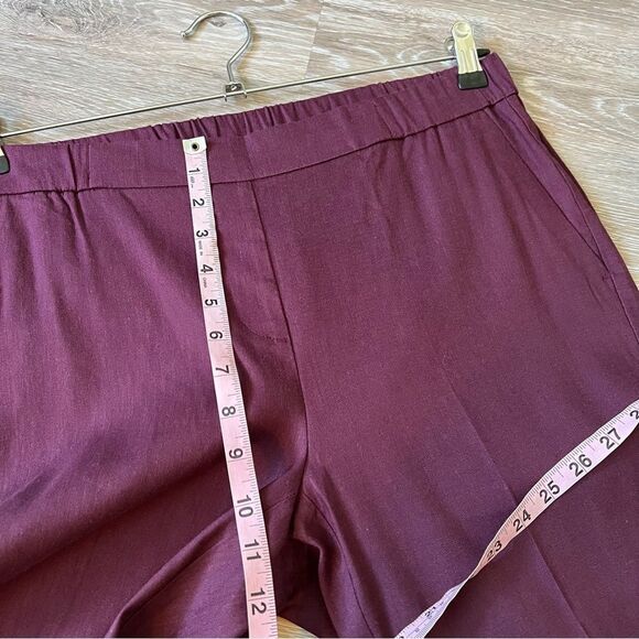 J. Jill maroon linen stretch ankle pants women’s size M TALL - Picture 4 of 8